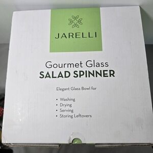 Jarelli Gourmet Glass Salad Spinner NIB 6.3 Quart